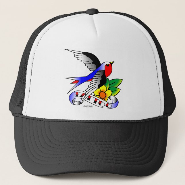 Old Skool Tattoo Swallow Trucker Hat (Front)