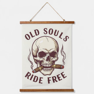 "Old Souls Ride Free" Vintage Skull Cigar Wall Art