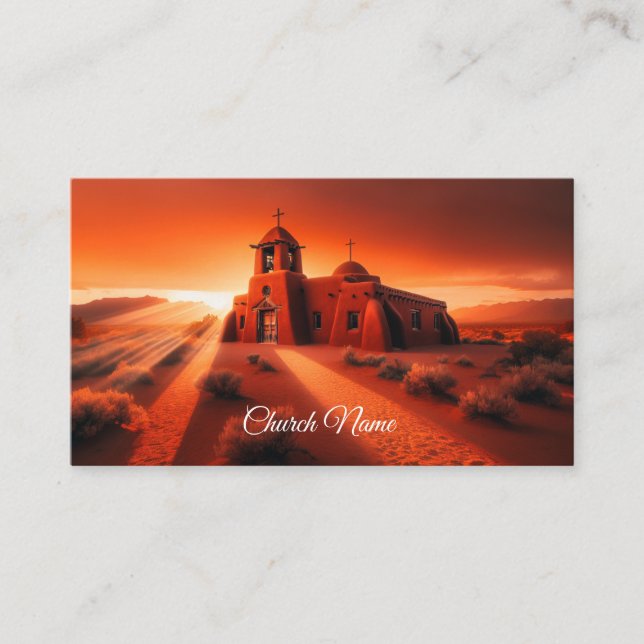 Old Southwestern Adobe Church Business Card (Front)