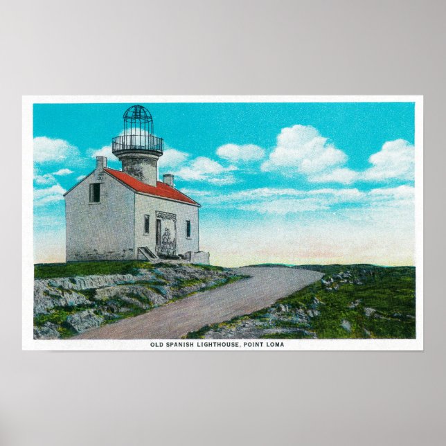 Old Spanish Lighthouse at Point Loma Poster (Front)