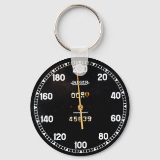 Old speedometer gauge from a vintage race car key ring