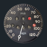 Old speedometer gauge from a vintage race car magnet<br><div class="desc">This classic car gift is inspired by the speedometer of an old racing car. A classic sports car like this would have had hand-made dials and gauges which is nothing short of automotive art. This specific speedometer dial is from the dashboard of a rare classic car. It has some rust...</div>