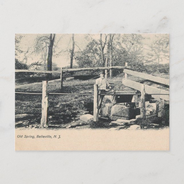 Old Spring, Belleville, NJ 1907 Vintage Postcard (Front)