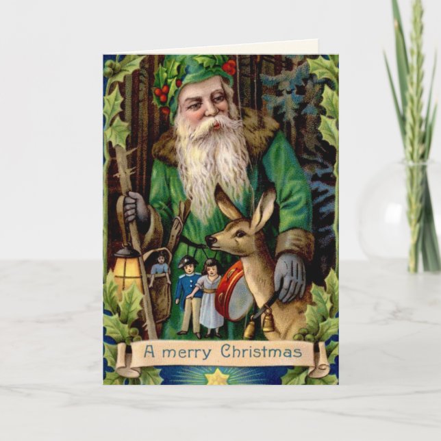 Old St Nick Folded Greeting Card (Front)