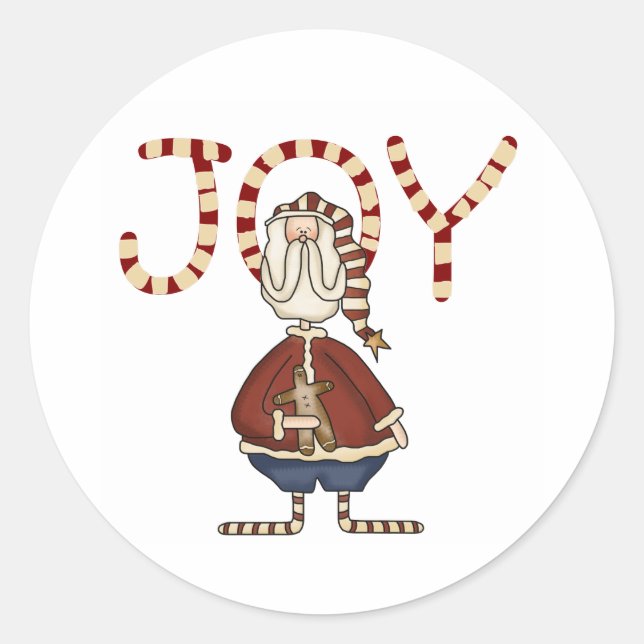 Old St. Nick Joy Santa Holidays Classic Round Sticker (Front)
