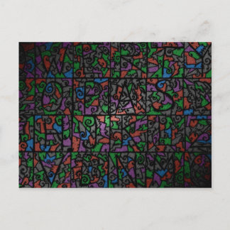 Old stained-glass window 2 postcard