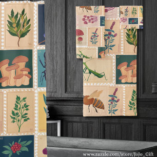 Old stamps Vintage pattern for mama 60s Bath Towel Set