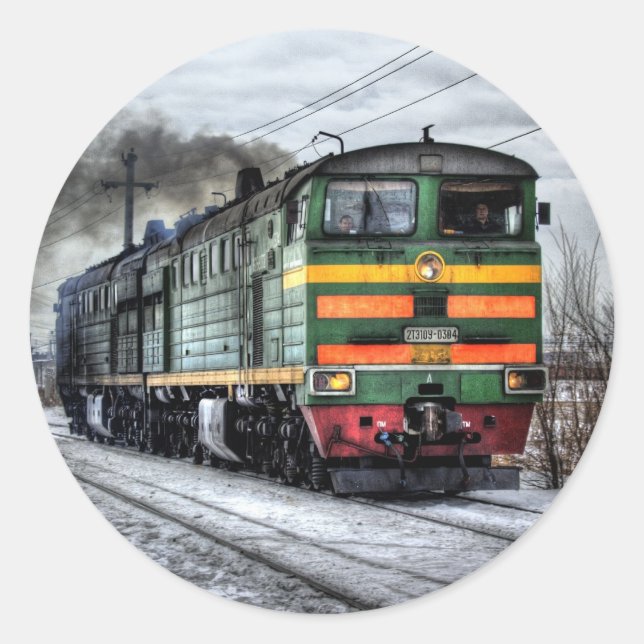 Old Steam Engine Locomotive Train Photo   Classic Round Sticker (Front)