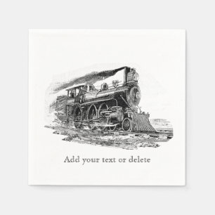 Old Steam Locomotive Napkin