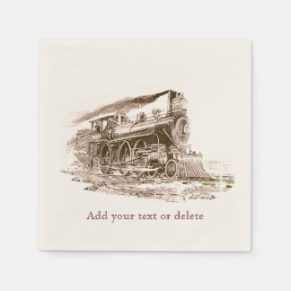 Old Steam Locomotive Napkin