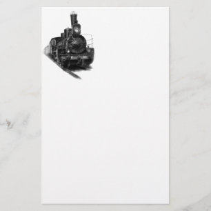 Old steam locomotive stationery