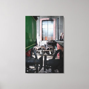 Old Steam Train Le Mastrou Rail yard Canvas