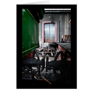 Old Steam Train Le Mastrou Rail yard Card