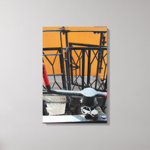 Old Steam Train Le Mastrou Waggon Crank Canvas