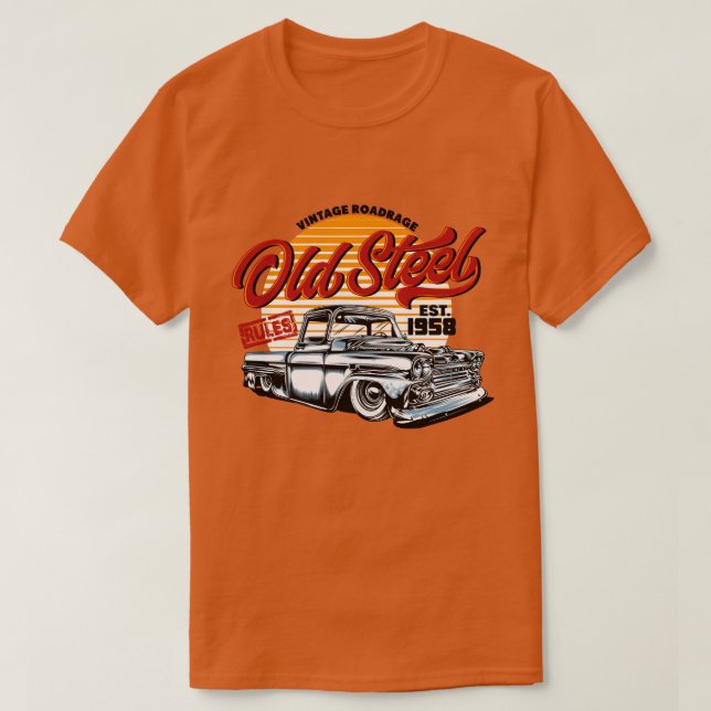 Old Steel 1958 Classic Vintage Truck T-Shirt (Design Front)