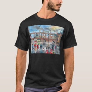 Old Stockport viaduct train oil painting T-Shirt