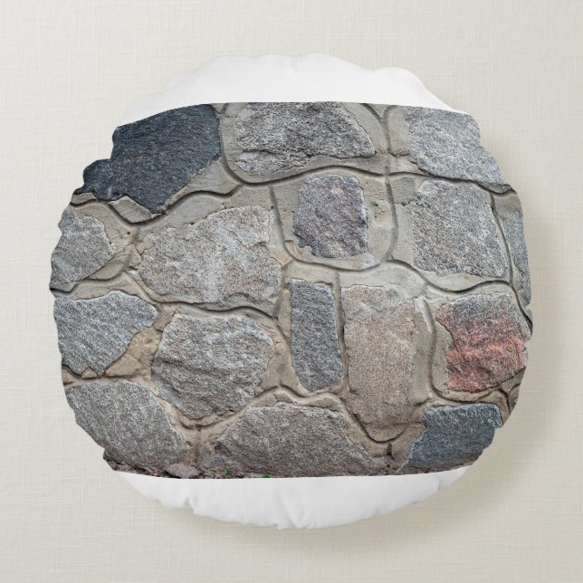 Old stone masonry textureabstract, architecture, h round cushion (Front)
