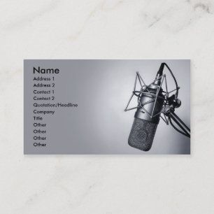 old studio microphone business card