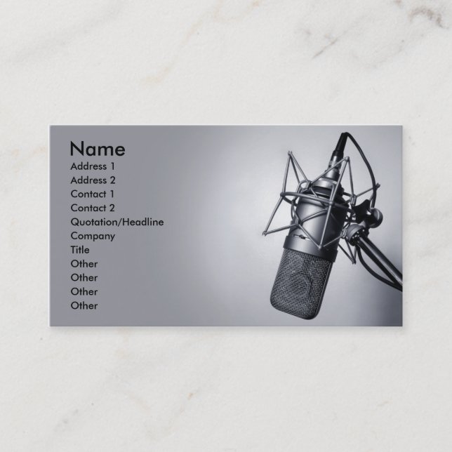 old studio microphone business card (Front)