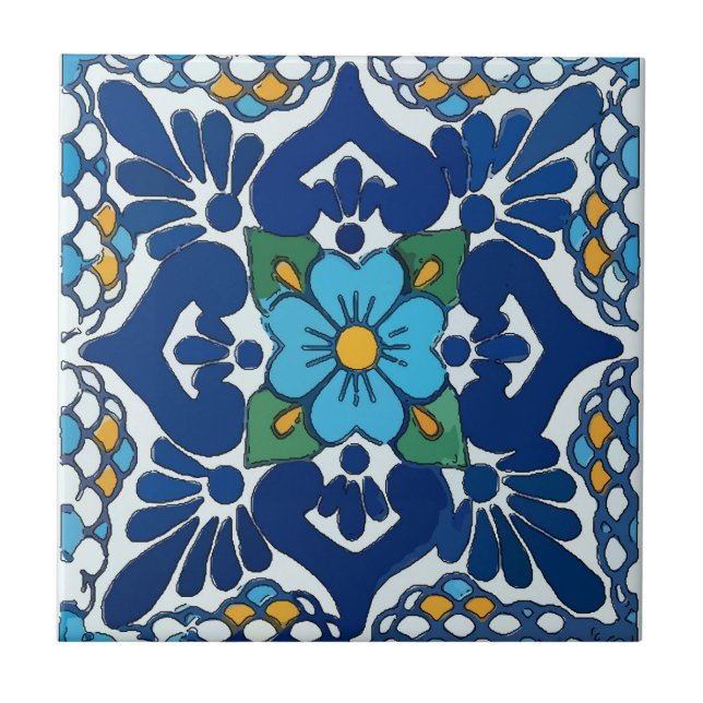 Old Style Blue Spanish Tile (Front)