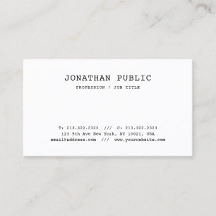 Old Style Classic Nostalgic Look Simple Plain Chic Business Card