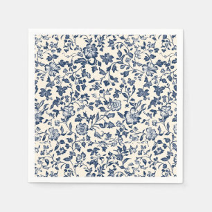 Old-Style Delftware Blue and creame Floral Napkin