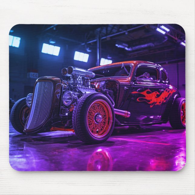Old Style Luxury Vehicle On a Computer Laptop Mouse Pad (Front)