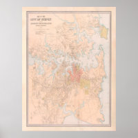 Old Sydney Australia Map (1890) 