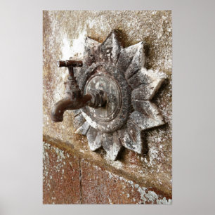 Old tap outside poster