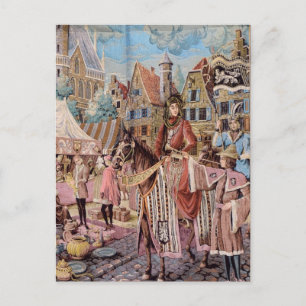 old tapestry postcard