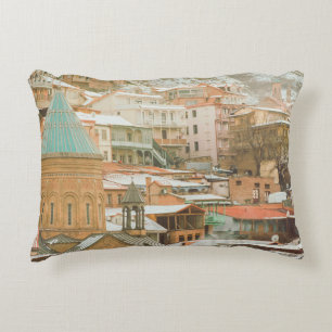 Old Tbilisi historical buildings. Caucasus Travel  Decorative Cushion