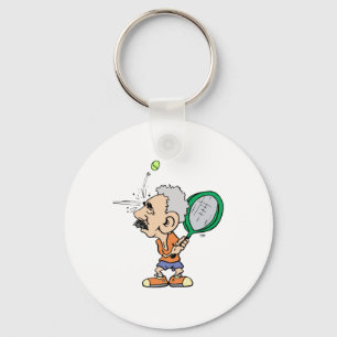 Old Tennis Player Key Ring
