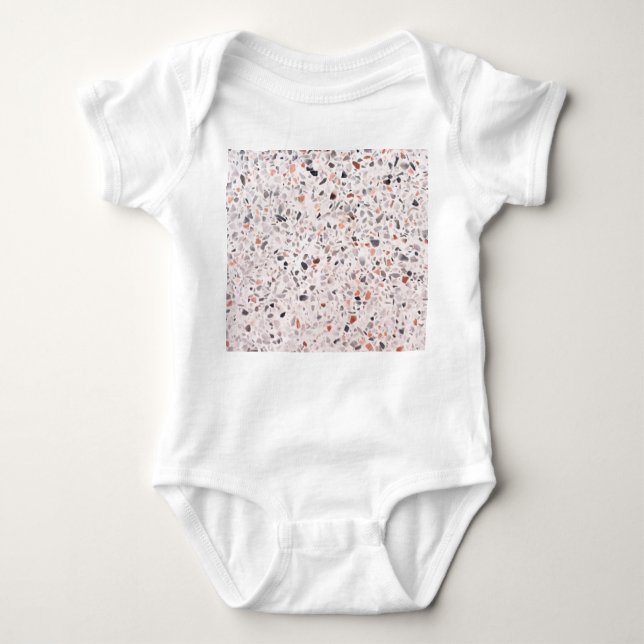 Old terrazzo texture, hamper pattern. baby bodysuit (Front)