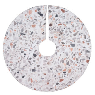 Old terrazzo texture, hamper pattern. brushed polyester tree skirt