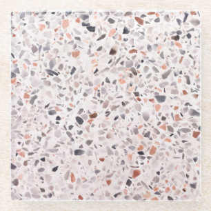 Old terrazzo texture, hamper pattern. glass coaster