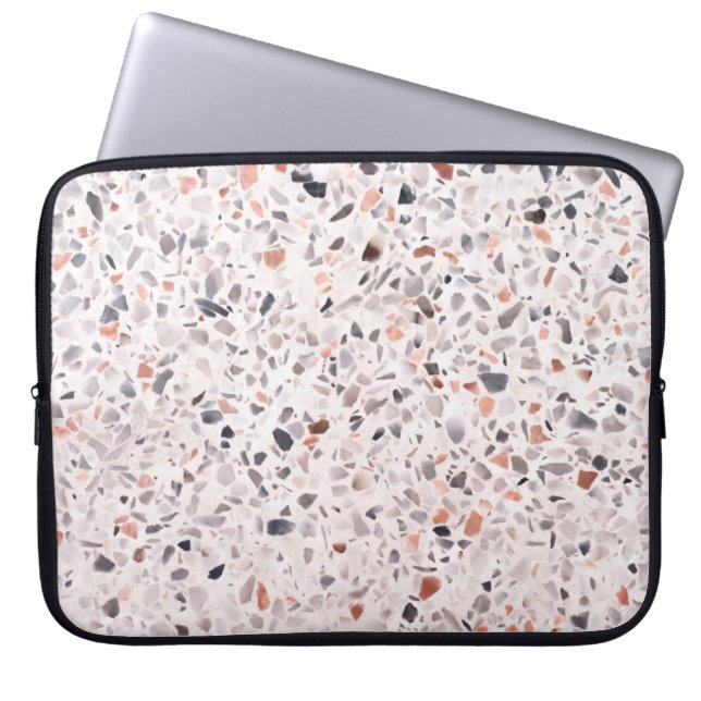 Old terrazzo texture, hamper pattern. laptop sleeve (Front)