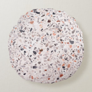 Old terrazzo texture, hamper pattern. round cushion