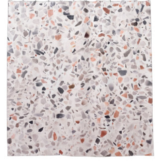Old terrazzo texture, hamper pattern. shower curtain