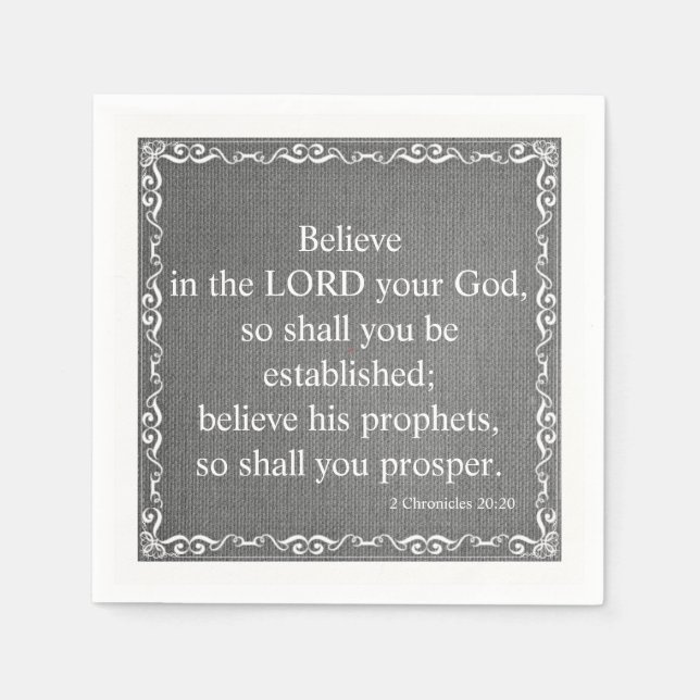 Old Testament Bible Scripture Quote – 2 Chronicles Napkin (Front)