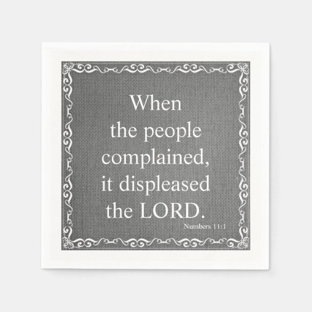 Old Testament Bible Scripture Quote – Numbers 11:1 Napkin (Front)