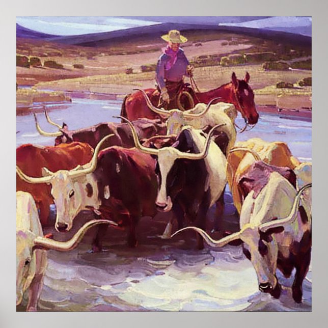 “Old Texas” by W Herbert Dunton Poster (Front)