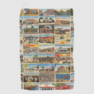 Old Texas Postcards Golf Towel