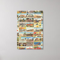 Old Texas Postcards Stretched Canvas Print