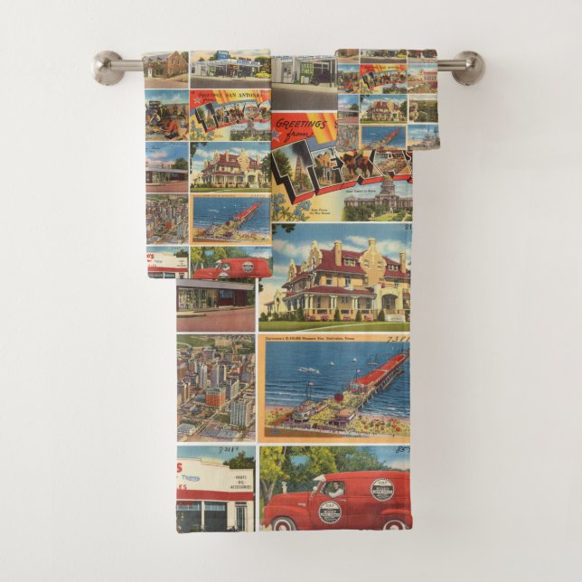 Old Texas Postcards Towel (Insitu)