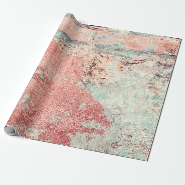 Old textured concrete wall with natural defects. S Wrapping Paper (Unrolled)