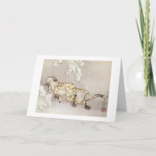 Old Tiger in the Snow, Hokusai, 1849 Card