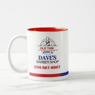 Old Time Barber Shop Two-Tone Coffee Mug
