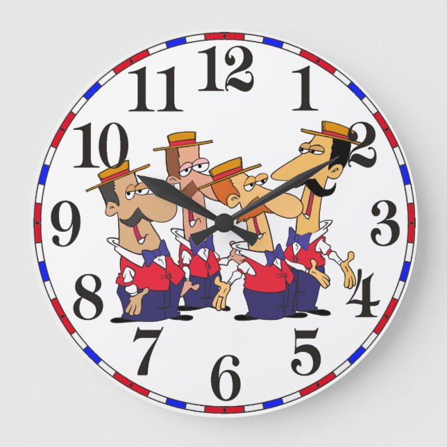 Old Time Barbershop Quartet Cartoon Clock (Front)
