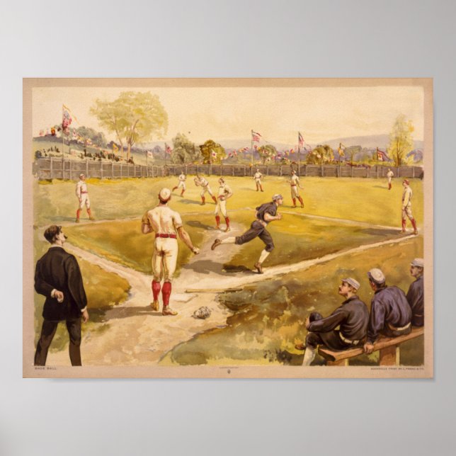 Old Time Base Ball Poster (Front)
