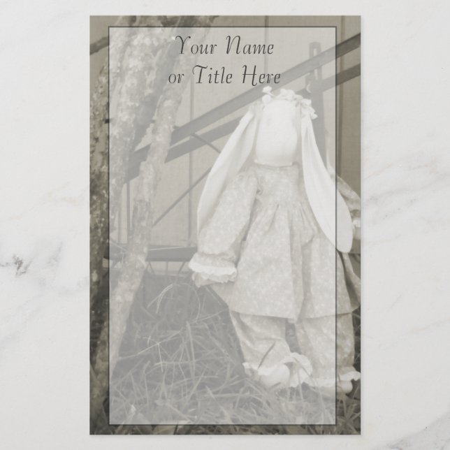 Old Time Bunny Stationery (Front)